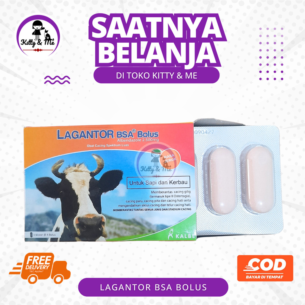 LAGANTOR BSA BOLUS - Obat Cacing Sapi Paling Ampuh Rasa Jeruk