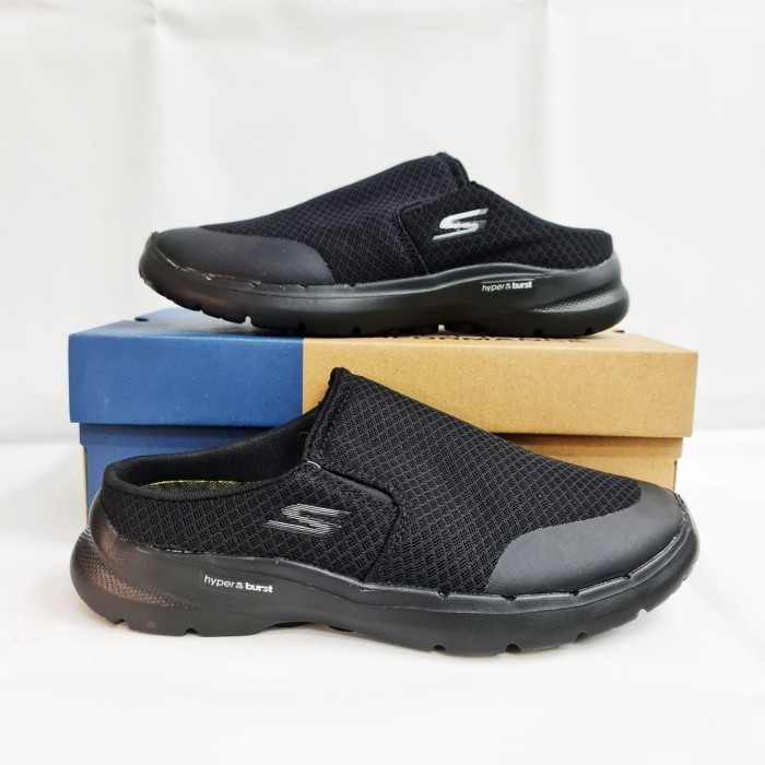"R.V.Shop" - BEST SELLER SKECHERS GOWALK 6 MULE/SEPATU PRIA/SEPATU SANDAL PRIA/SLIP ON PRIA - Hitam,