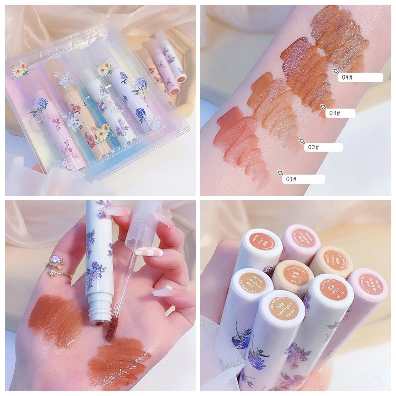 CUCI GUDANG EXPIRED 24APRIL2025 Unimese Uslike Bunga Glossy LipTint Waterproof Tahan Air Tahan Lama 