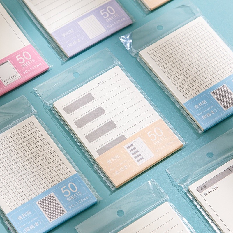 

50lembar Simple Multifungsi Sticky Notes Siswa Kertas Catatan Sobek