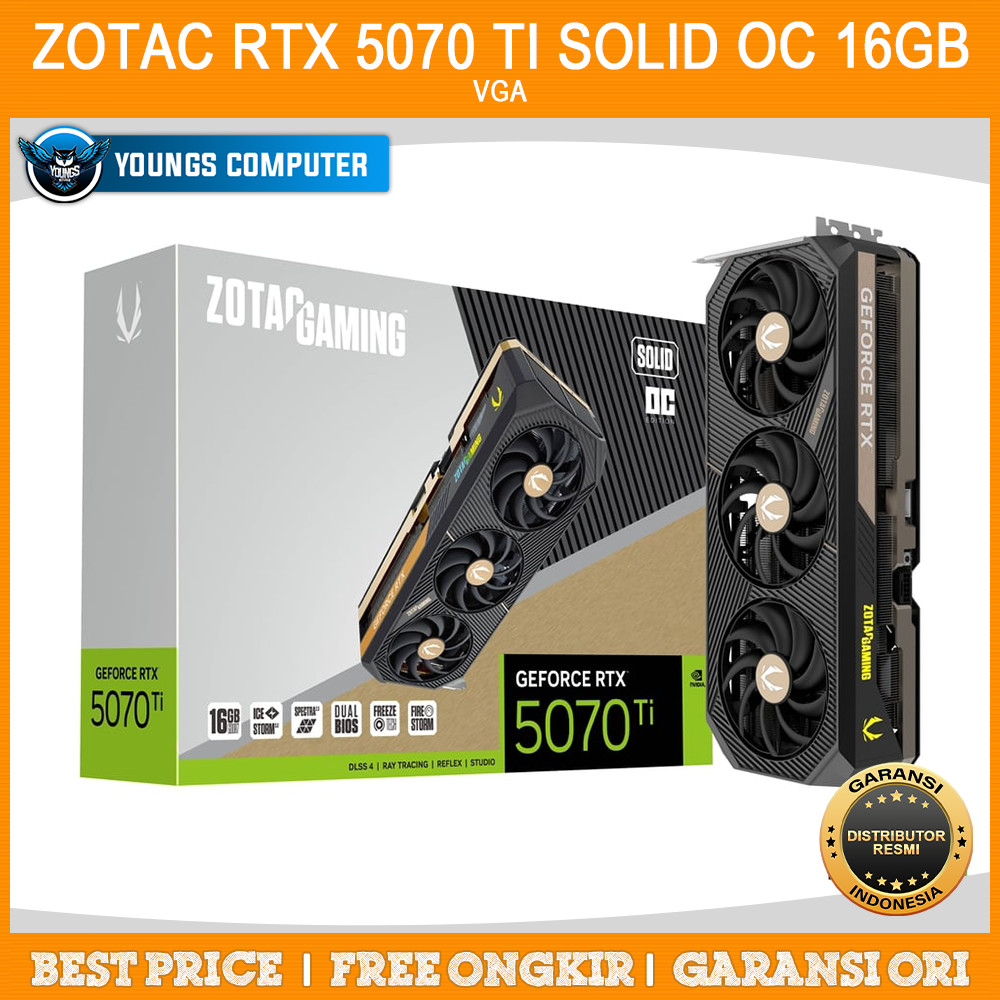 VGA ZOTAC RTX 5070 Ti SOLID OC 16GB | RTX5070Ti 16GB GDDR7