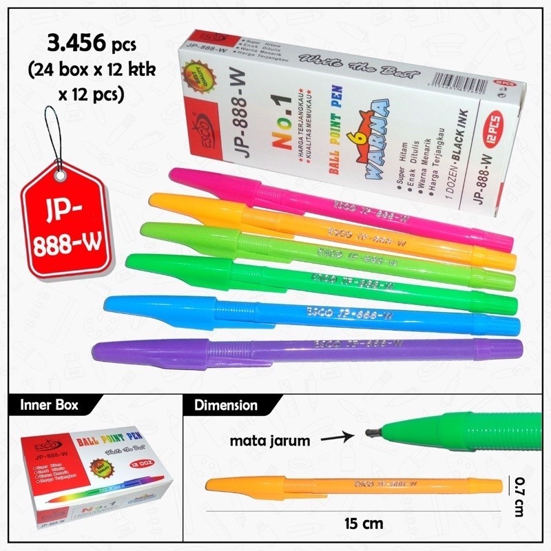 

Pulpen Pena Warna Warni 1pcs Murah Berkualitas