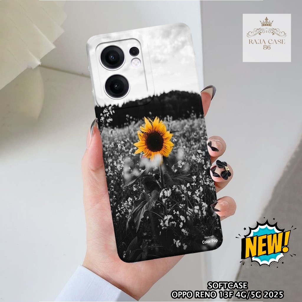 Softcase Oppo Reno 13F 4G / 5G 2025 - Rajacase - Case Oppo Reno 13F 4G - Motif Case Bunga - Case Opp