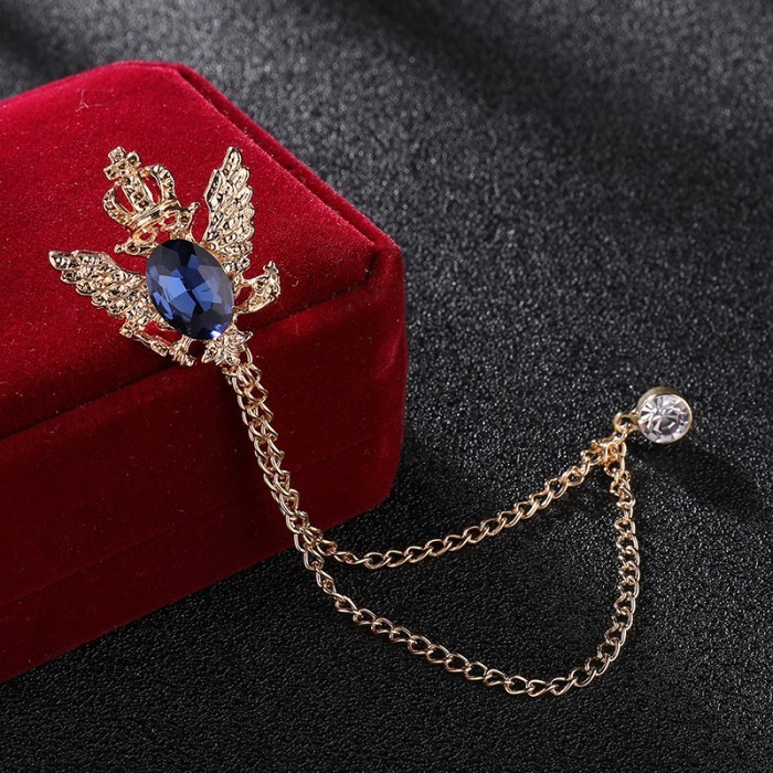 P R O M O Lapel Pin Bros Jas Eagle Wing Crown - Aksesoris Pin Jas Blazer - Biru