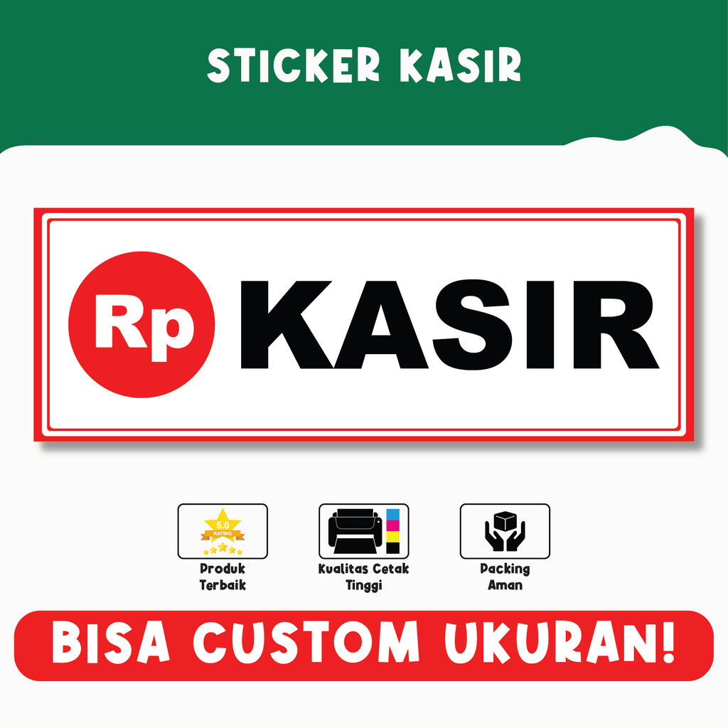 

Sticker Kasir – Penanda Lokasi Kasir, Material Vinyl Berkualitas, Bisa Custom Ukuran