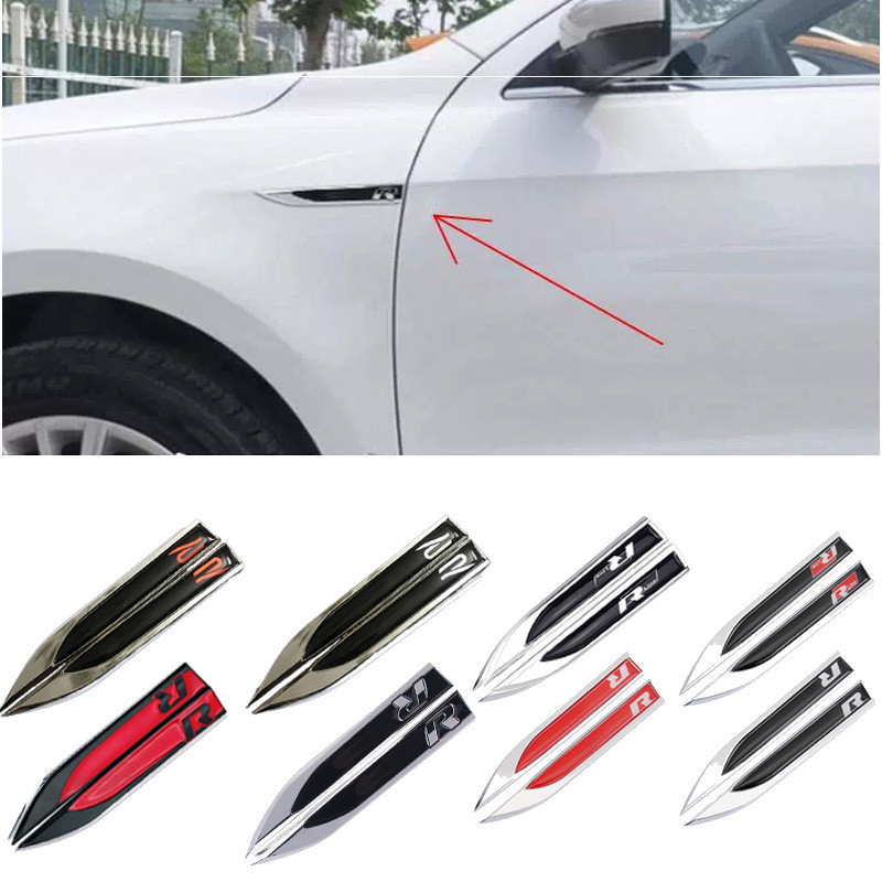 R Emblem Car Fender Side Wing Auto Sticker Accessories For Volkswagen VW Rline GTI Golf Polo Passat 