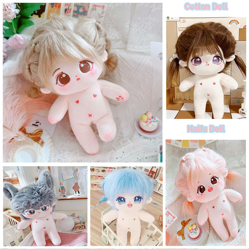 Non Attribute Naked Doll Set Plush Toy Doll/need Girl in Baby Clothes/ Cute Hair Doll/Cotton Doll/Sk
