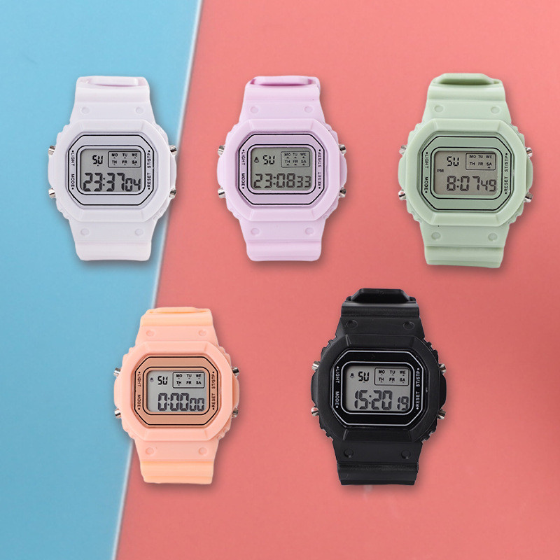 Jam Tangan Kotak LED Pria Wanita - Jam Tangan Elektronik Modern Stylish Terbaik