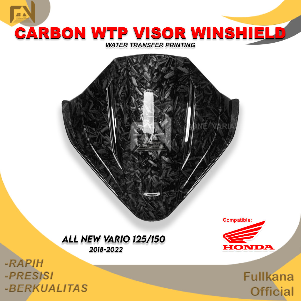 FULLKANA CARBON - COVER VISOR WINSHIELD ALL NEW VARIO 125 150 VARIO NEW 2018 VISOR CARBON FORGED BER