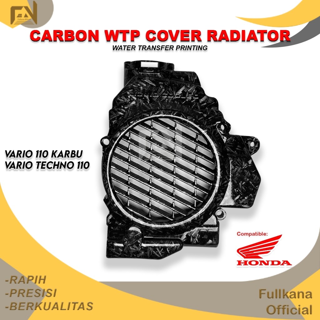 FULLKANA CARBON - COVER RADIATOR VARIO 110 KARBU CARBON FORGED / TUTUP RADIATOR VARIO TECHNO 110 CW 