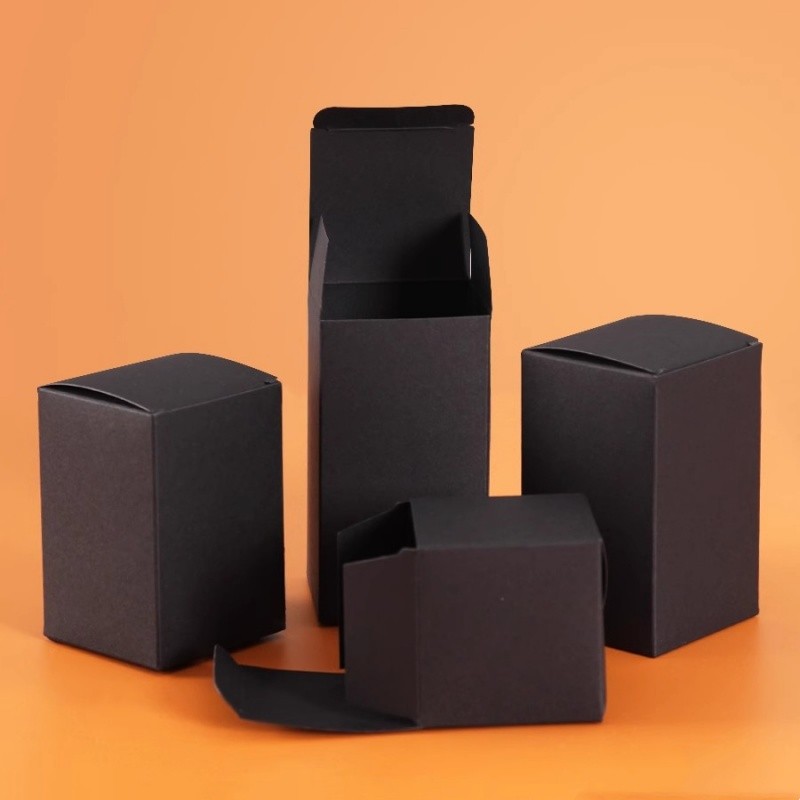 

50pcs Wedding Gift Box Black Paper Box for Packaging Kraft White Packing Cardboard Box for DIY Handmade Soap