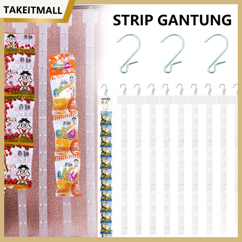 Clip Strip Display Makanan /Strip Gantung Display Supermarket/ Clip Strip Display