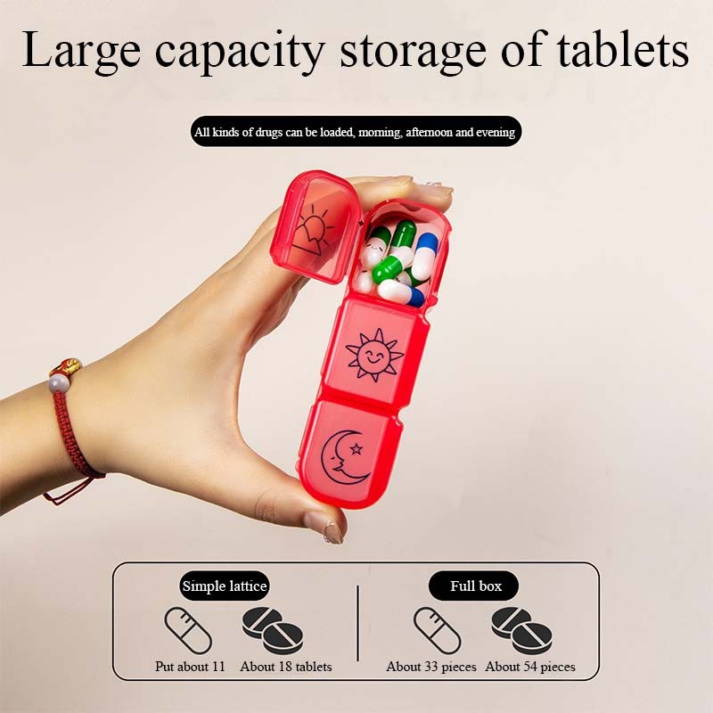 Kotak Medis Plastik Transparent 3-grid Kotak Paket Portable Kotak Medis Mini Multiwarna Kotak