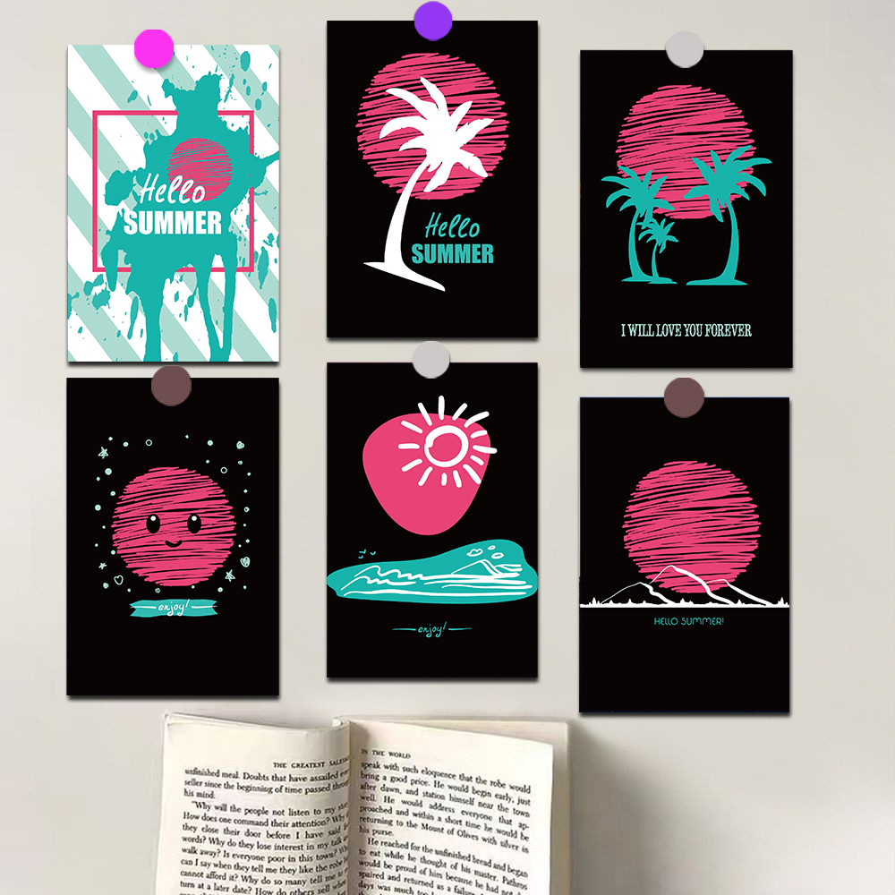 

10PCS Palm Sunshine Print Card Sticker Poster Nostalgia Art Pictures Decorativos Aesthetic Luggage For Kids Skateboard Paintings