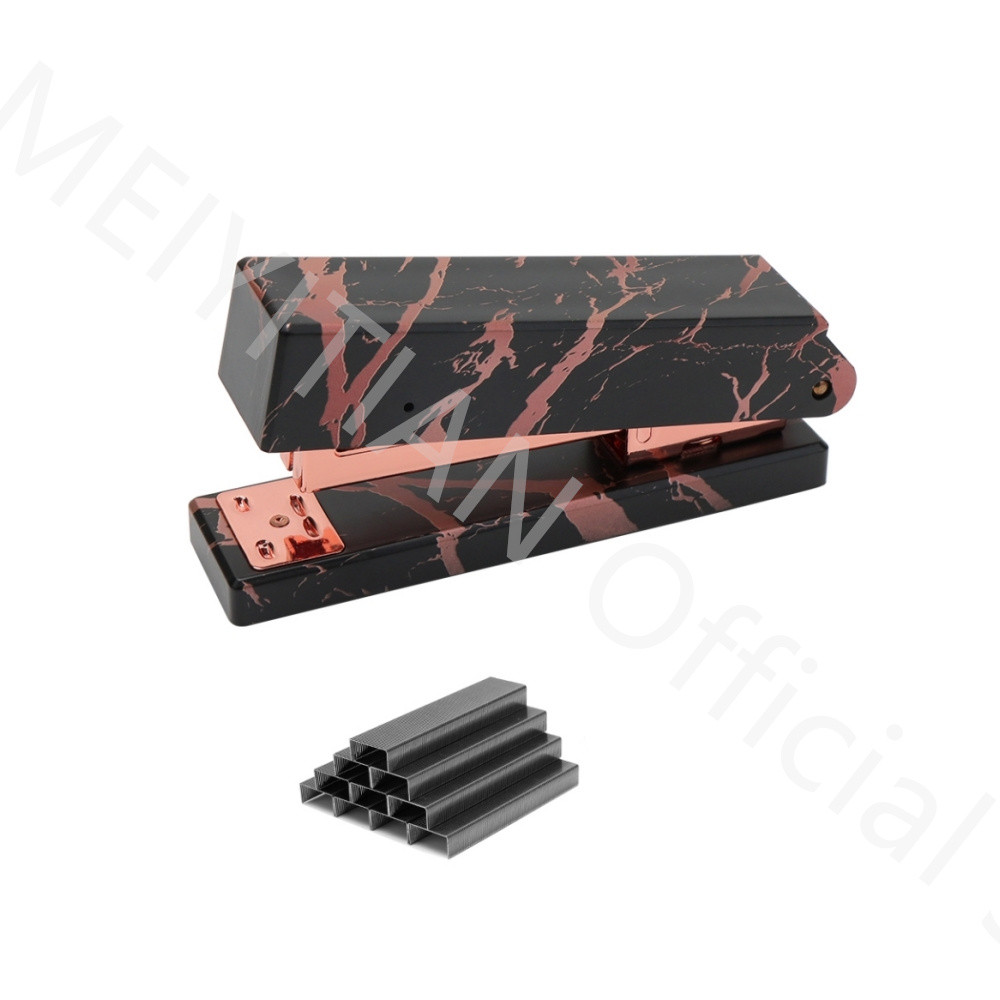 

Black Marble Desktop Stapler with 1000pc Staples, Manual Binding Easy to Load Heavy Duty Stapler Office Accessories for Stapling