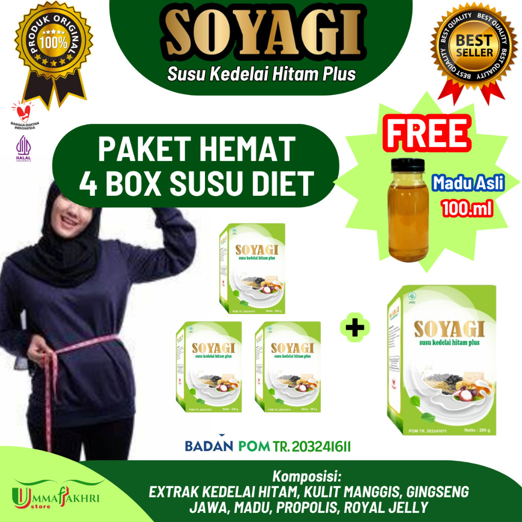 

[ FREE MADU ] SOYAGI 200gr Paket Hemat 4 Box Susu Herbal Untuk Diet