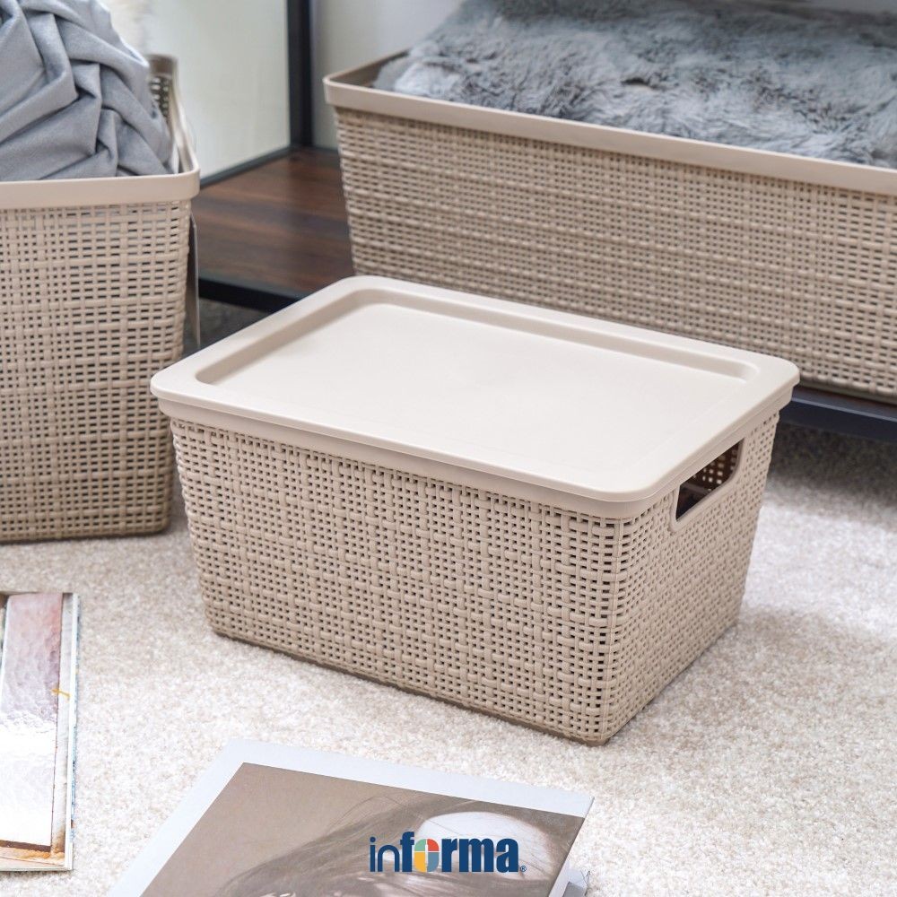 Informa 28.5x21.1x15.6 cm Kotak Penyimpanan Dengan Tutup Kotak Serbaguna Wadah Simpan Storage Box Bo