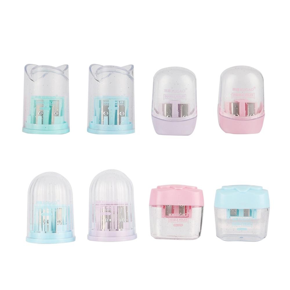 

Plastic Double Holes Pencil Sharpener Eyebrow Lip Liner Eyeliner Pencil Cutting Knife Home Office School Stationery Supplies