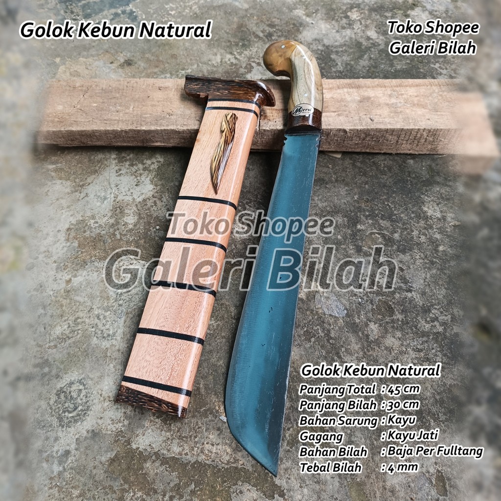 golok kebun bahan baja per asli super tajam golok potong kayu - golok potong bambu - golok tajam 100