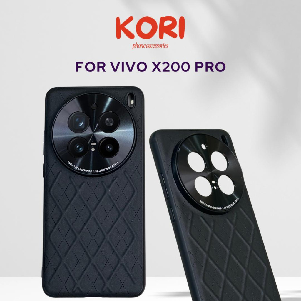 Case untuk VIVO X200 X200 PRO Premium Leather Diamond Pattern Soft Case HP