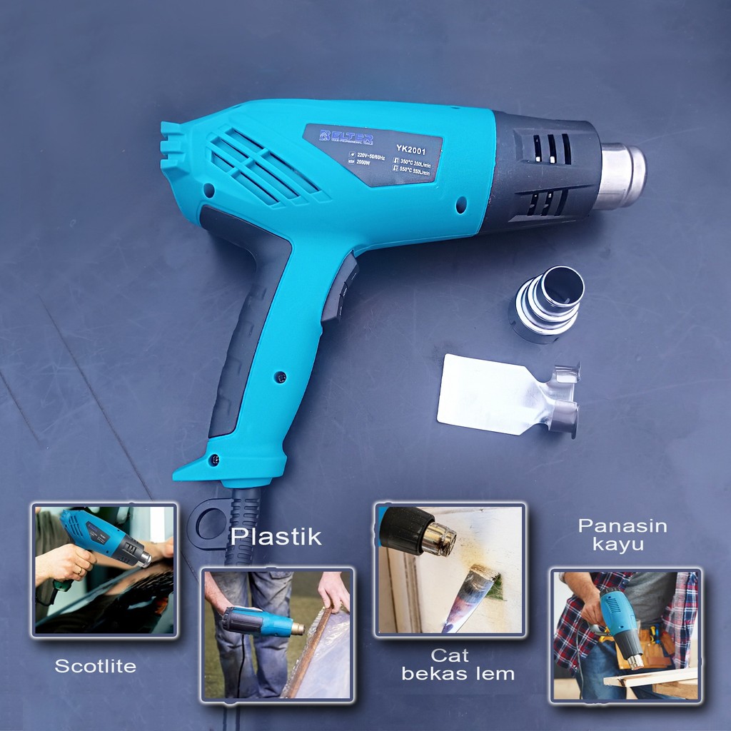HARGA PABRIK Hot Air Heat Gun Portable Mini 2000W H&L Pro Senapan Panas Kontrol Suhu Ganda Pistol An