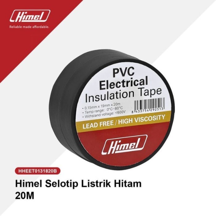 

Isolasi Listrik Isolasi Kabel Himel Hitam Original 20M
