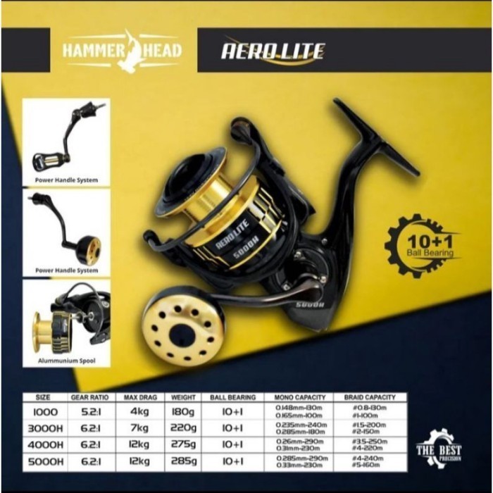 Reel Hammerhead Aerolite 3000 & 4000 | Gear Ratio : 6.2:1 - 4000 - 4000