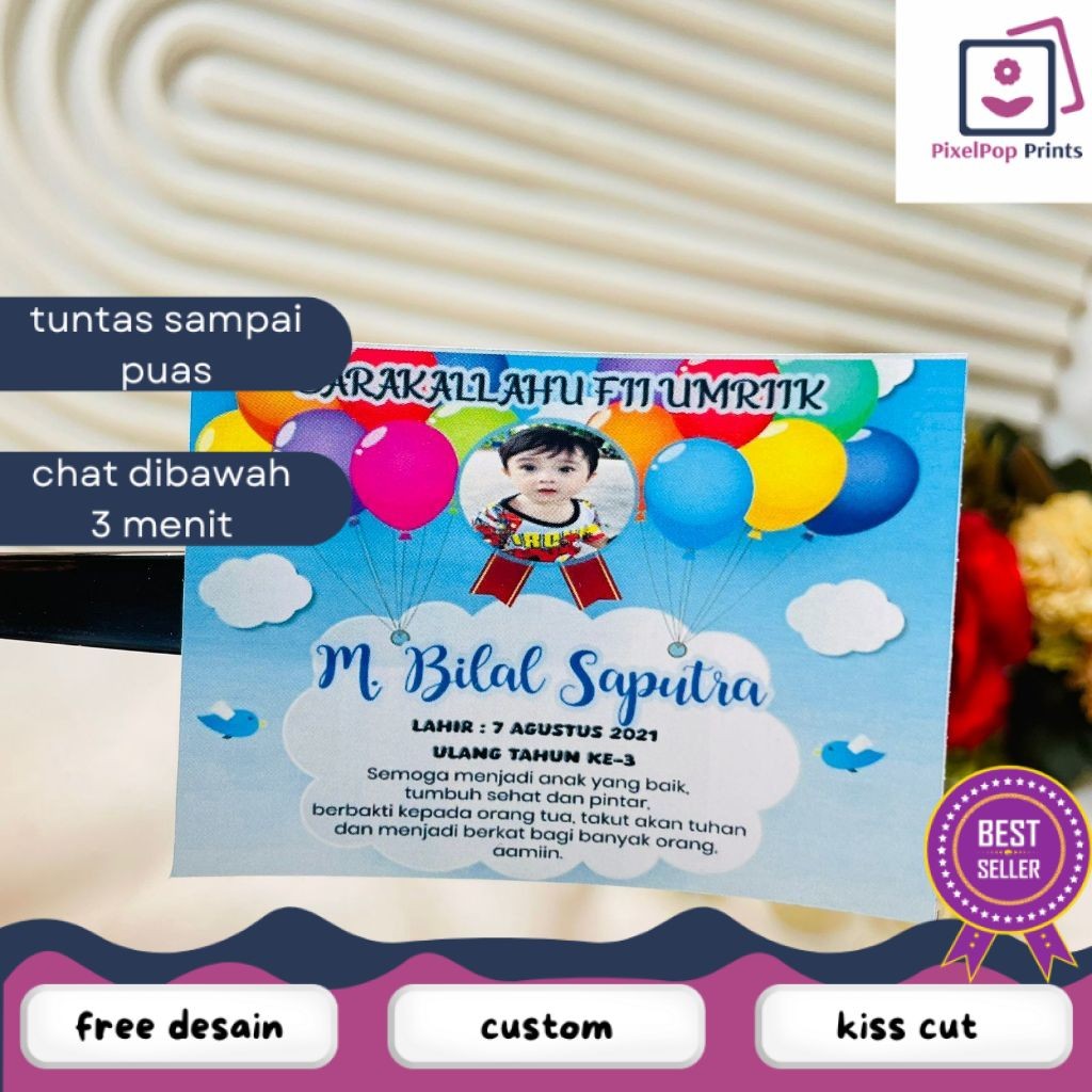 

Opikapip Cetak Sticker Ulang Tahun Anak Free Desain Label Birthday Ultah Ulang Taun Undangan Custom