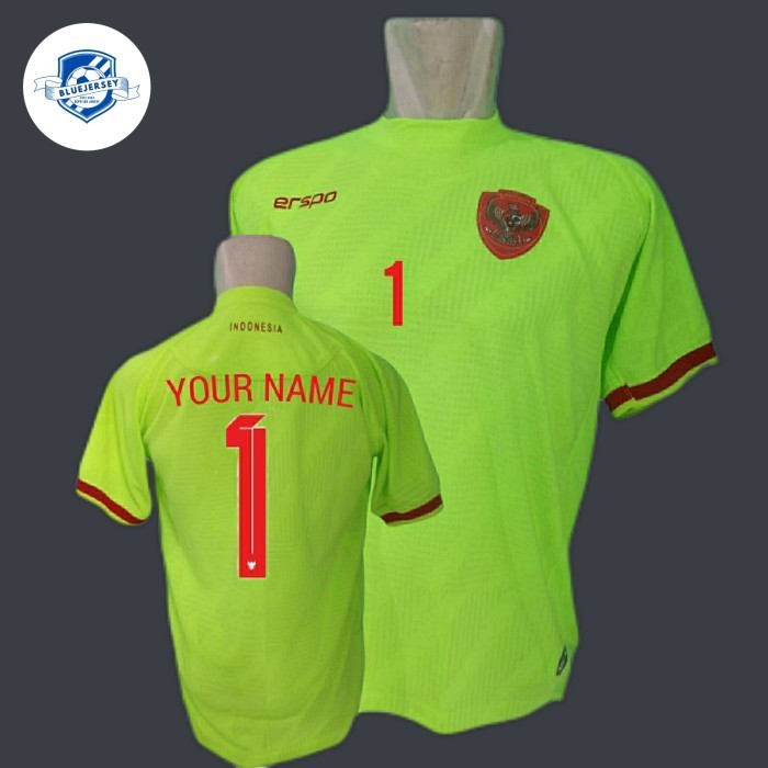 JERSEY BAJU BOLA TIMNAS INDONESIA GK KIPER HIJAU 2024 + NAMESET