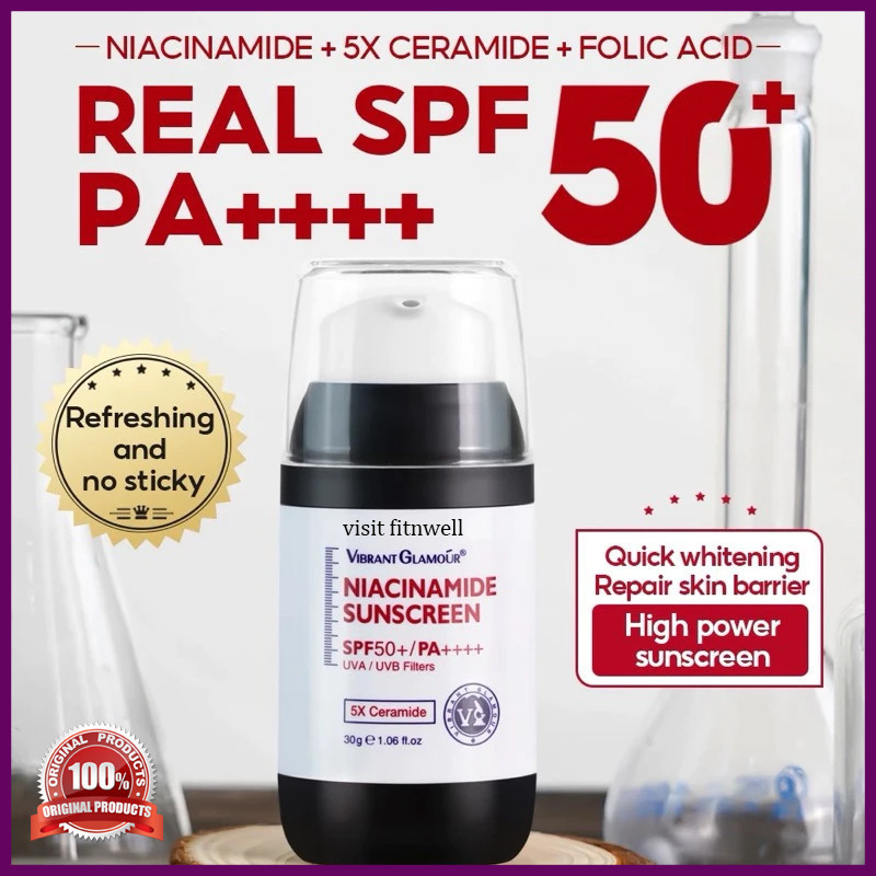VIBRANT GLAMOUR Sunblock Niacinamide Whitening Sunscreen Cream SPF50+ PA++++ UVA/UVB