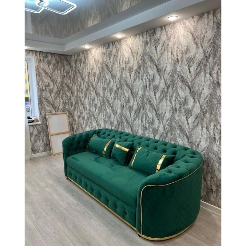 Sofa Tamu Mewah 3 Seater Arabian Style Variasi List Gold SOFA RUANG TAMU INTERIOR RUMAH GIGH QUALITY