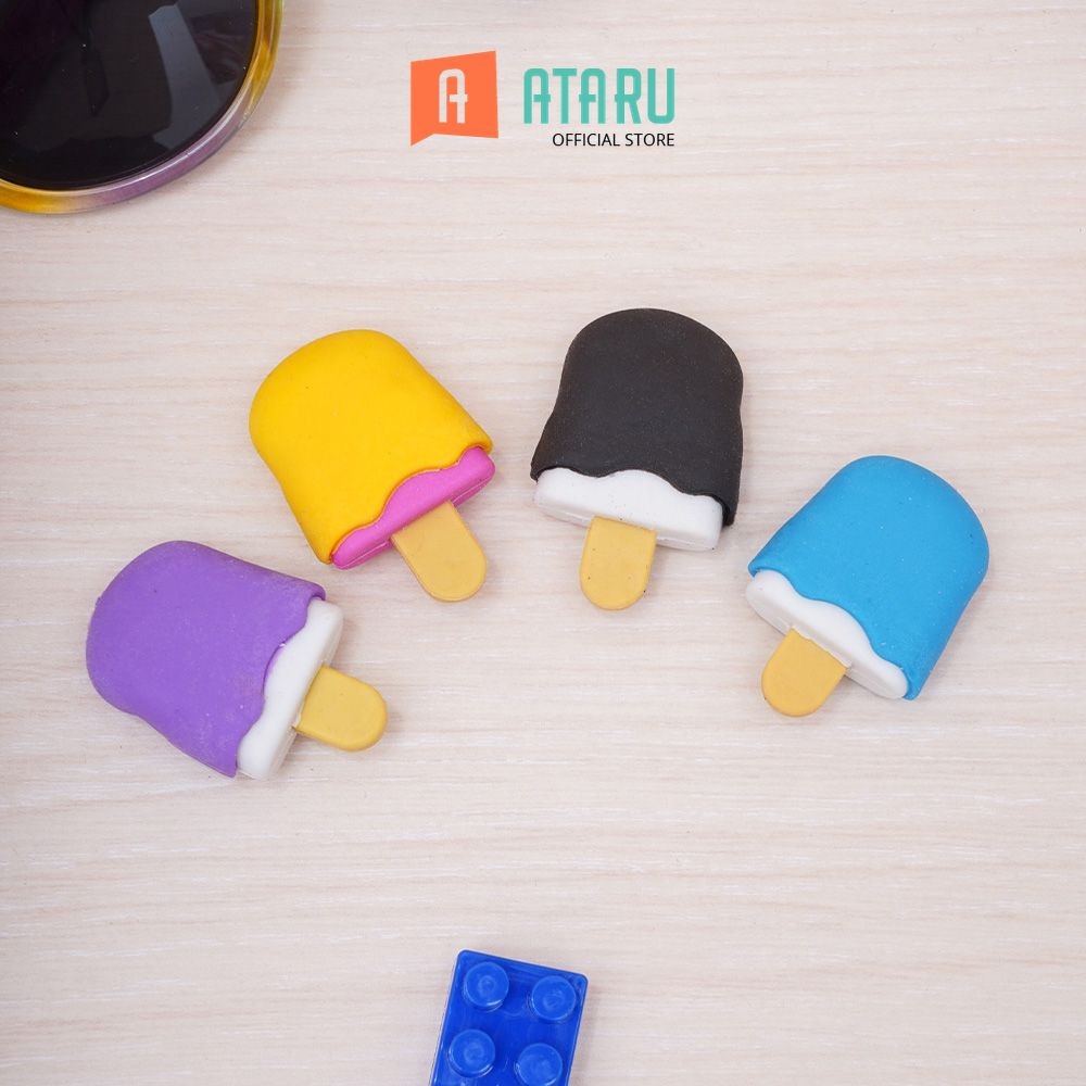 

Ataru Penghapus Pensil Popsicle 4 cm Set 4 Pcs - Mix Pencil Eraser Pengapus Perlengkapan Sekolah Dan Kantor
