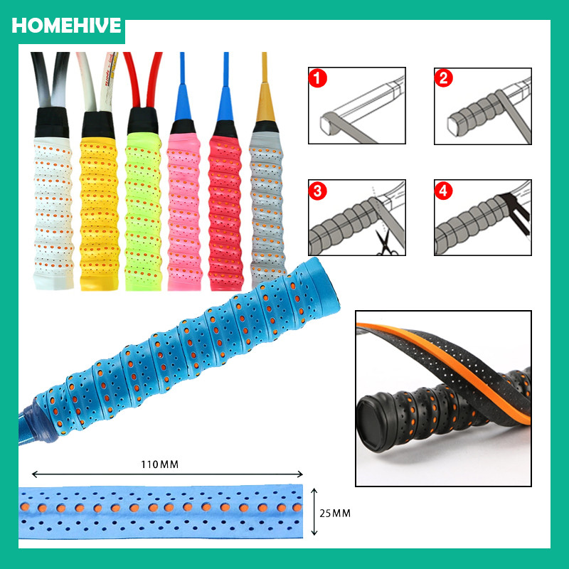 Grip Raket Tenis Tennis Anti-Slip / Grip Raket Badminton / Grip Raket Tulangan Dengan Uliran Motif B