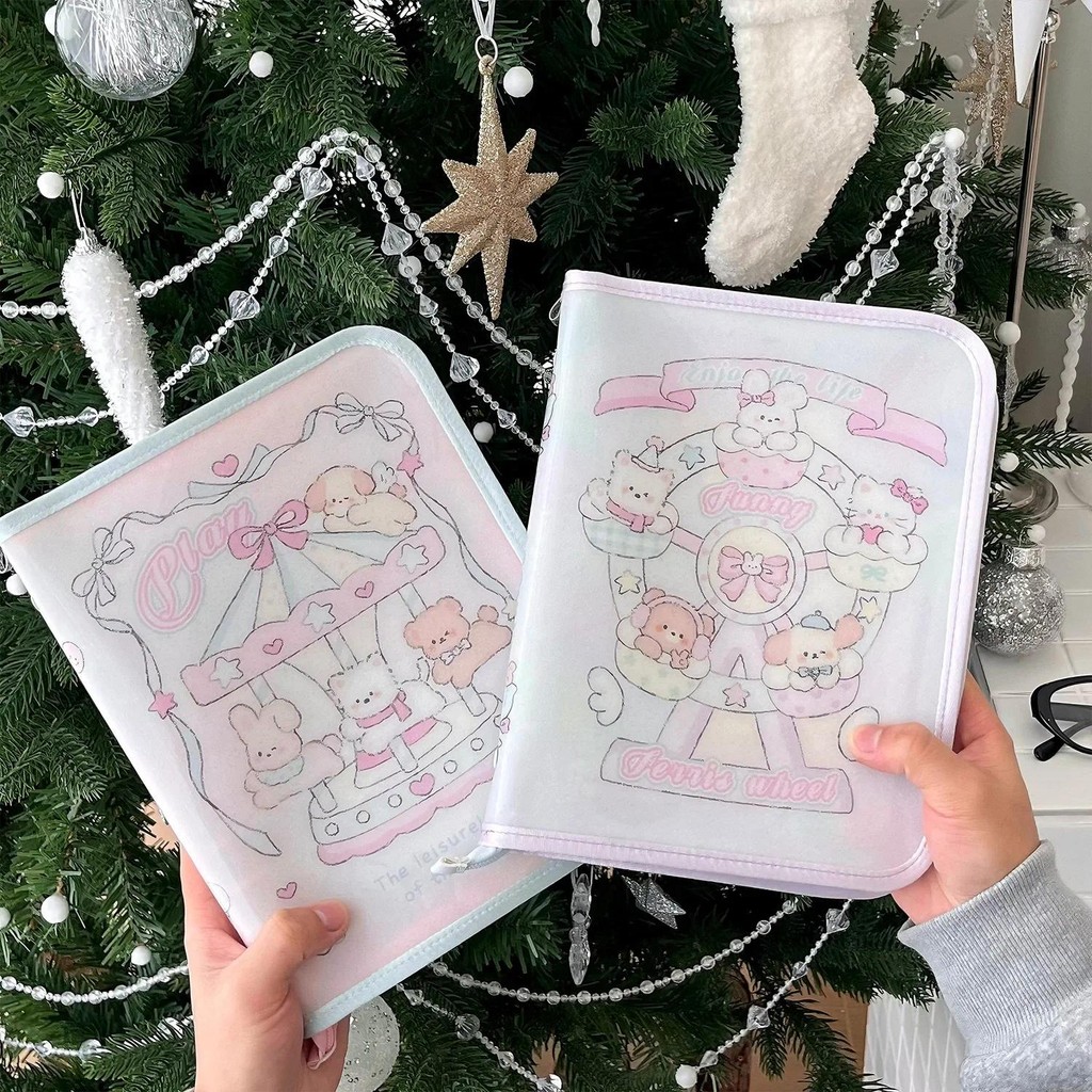 

A5 Carousel Ferris wheel Zip Bag DIY Binder Photocards Collect Book Diary Agenda Planner DIY Cover Album Stationery