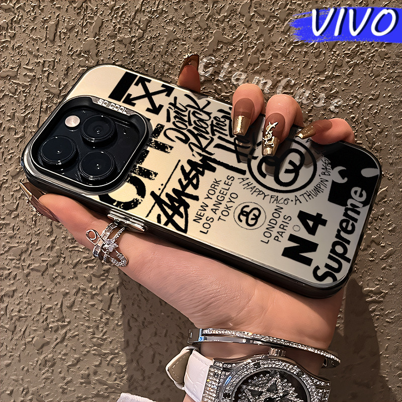 Keren Brand Glossy Hologram PC Case VIVO Y17s Y12 Y12S Y15s Y21 Y03 Y16 Y22 Y18 Y02 Y17 Y27s Y30 Y91