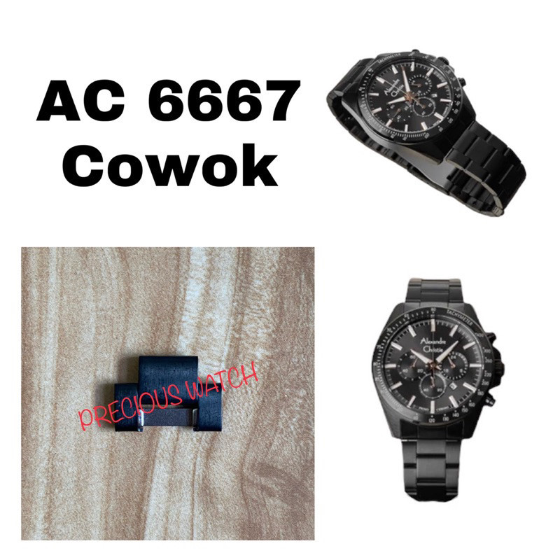 Sambungan Tali Rantai Jam Tangan Alexandre Christie Original AC 6667 Cowok