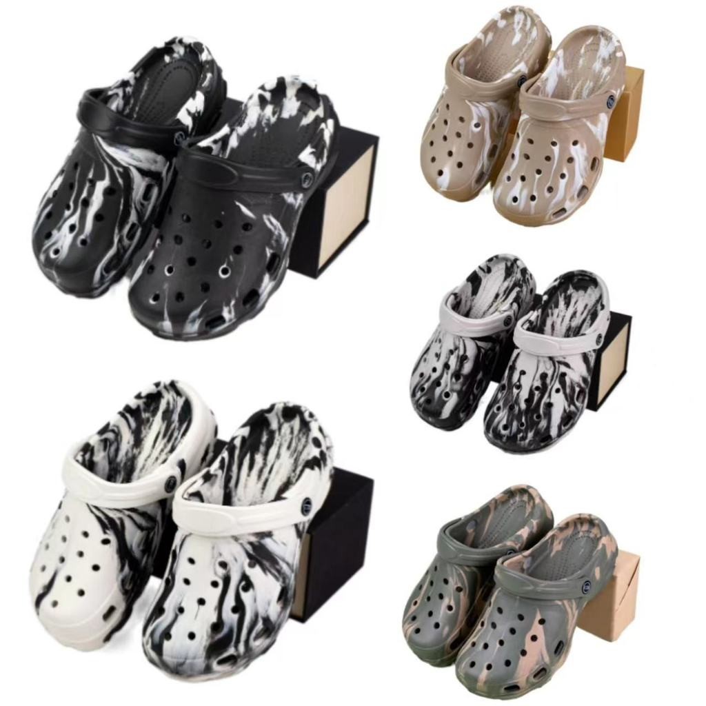 Crocs Men Graphic Tie Dye Classic Clog Unisex Thick Sole Sports Couple Sandals Slippers For Women