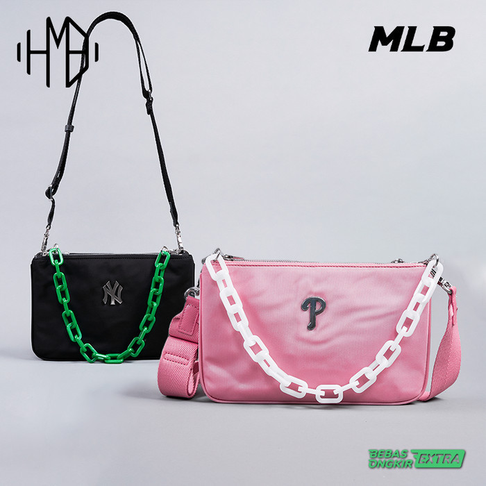 MLB Korea Chain Strap Nylon Cross Bag NY Yankees Philadelphia Phillies