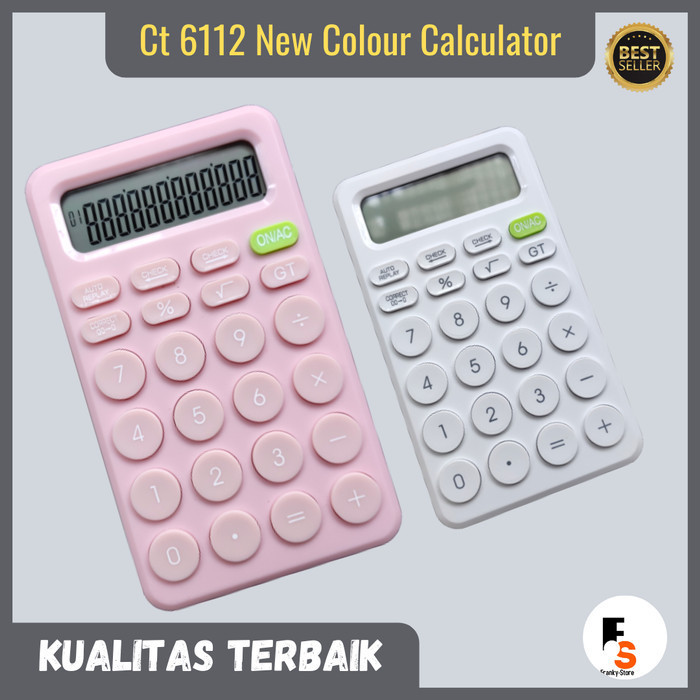 

Kalkulator Kantor Dagang Mini Kecil Cek Ulang Warna Pink 12 Digit