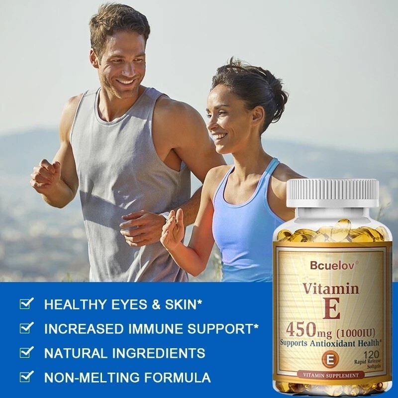 Baru Bcuelov Vitamin E 1000 IU, 120 Capsules - Antioxidant, Healthy Aging, Healthy Skin, Immune
