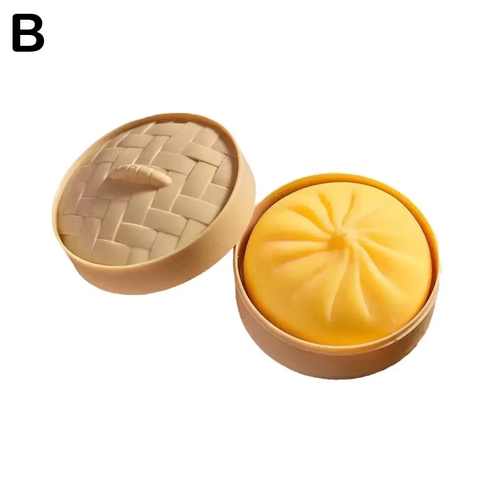 Bun Bao Sensory Fidget Toy Simulation Steamed Bun Stress Steamer Relief Toys Container Funny With Box Toys Q9Q8