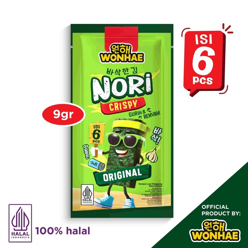 

Wonhae Nori Crispy Snack / Rumput Laut Kering Panggang Roasted Nori Seaweed / Seaweed / Rumput Laut