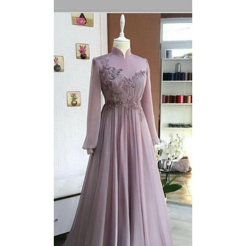 100% Original gaun pesta elegan termurah / gaun muslimah