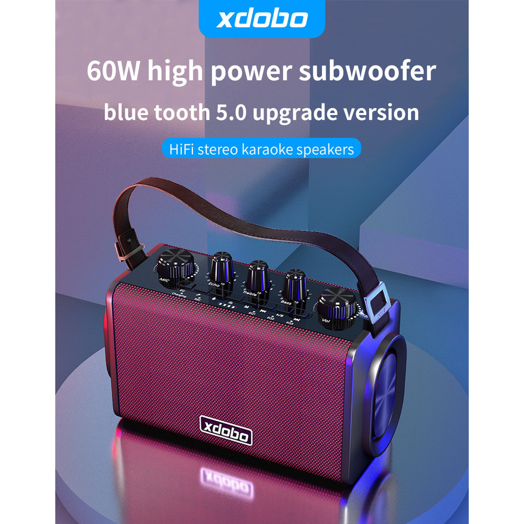 XDOBO X9 60W Bluetooth Portable Speaker Deep Bass Square Sounbar IPX5 Waterproof Subwofer Surround S