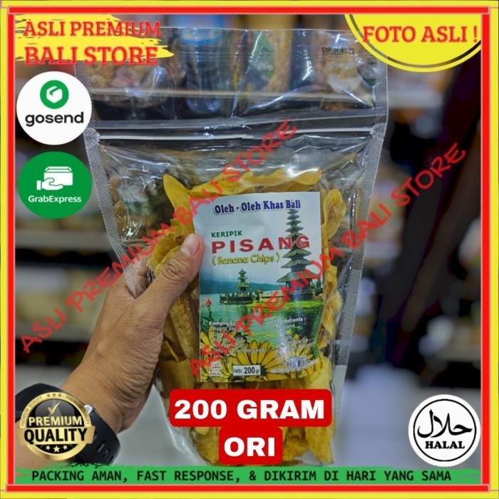 

OLEH OLEH MAKANAN CEMILAN CAMILAN SNACK KULINER KHAS ASLI ORI ORIGINAL BALI KERIPIK KRIPIK PISANG BANANA CHIPS 200 GRAM GR