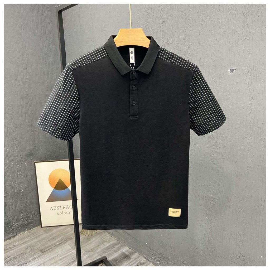Kaos Polo Distro Original 100% Hitam Baju Kaos Pria Berkerah Premium