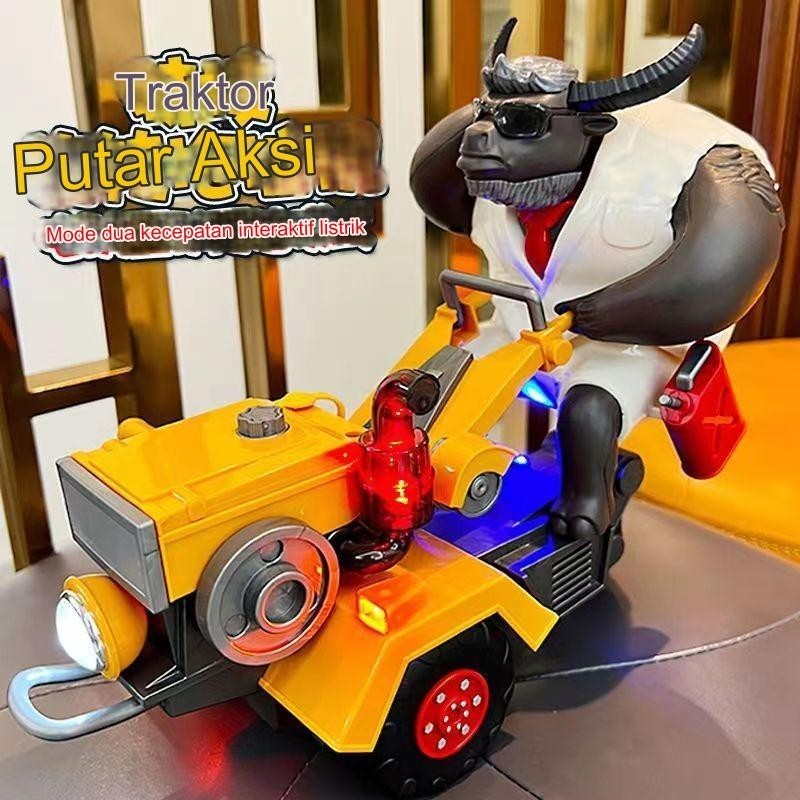 Mainan Lucu/Mr Niu Traktor Berjalan/Bayi Aksi Interaktif Internet Traktor Selebriti/Mainan Anak-anak