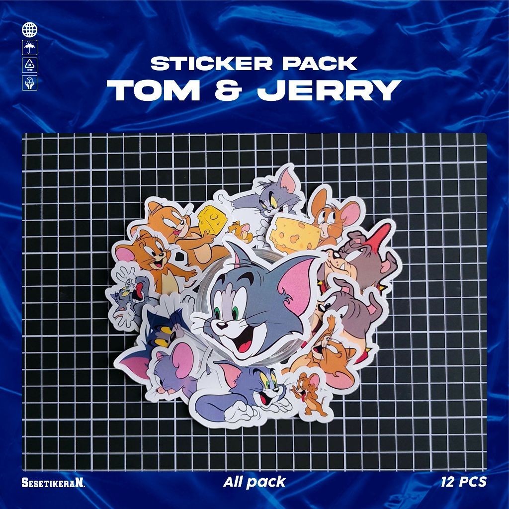 

COD✨ Sesetikeran Pack Stiker Kartun Lucu Tom And Jerry Colorfull Cute Keren Untuk Koper Laptop Skateboard
