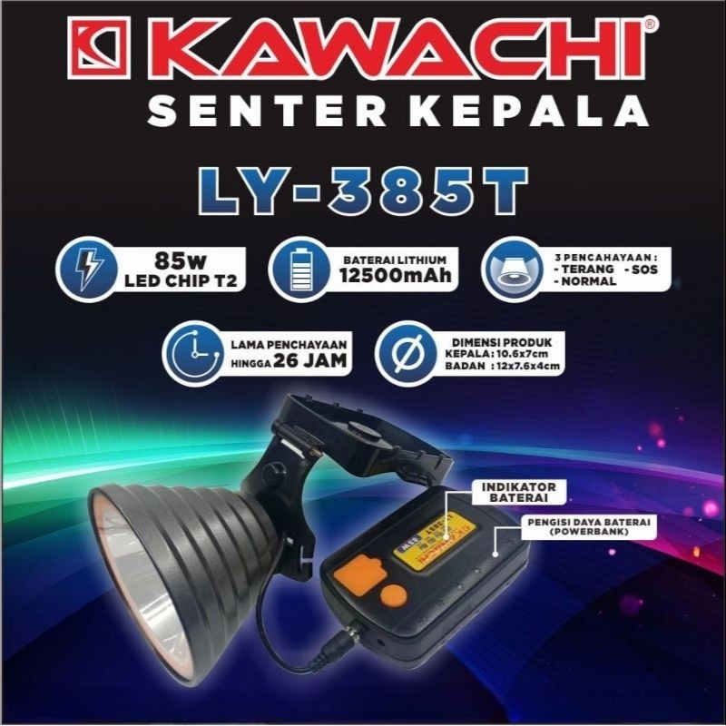 BIG SALE SENTER KEPALA 85WATT / POWERBANK / LED CHIP T2 BATERAI LEPAS PASANG / KAWACHI