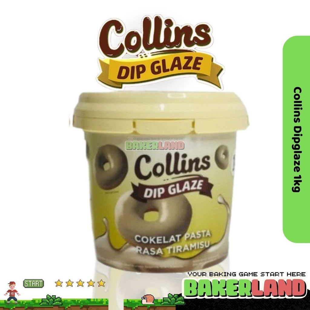 

Collins Dip Glaze Tiramisu 1kg / Dip Glaze / Dip Glaze Collins / Toping Donat / Toping Es kulkul /Toping Roti bakar / Toping Kue
